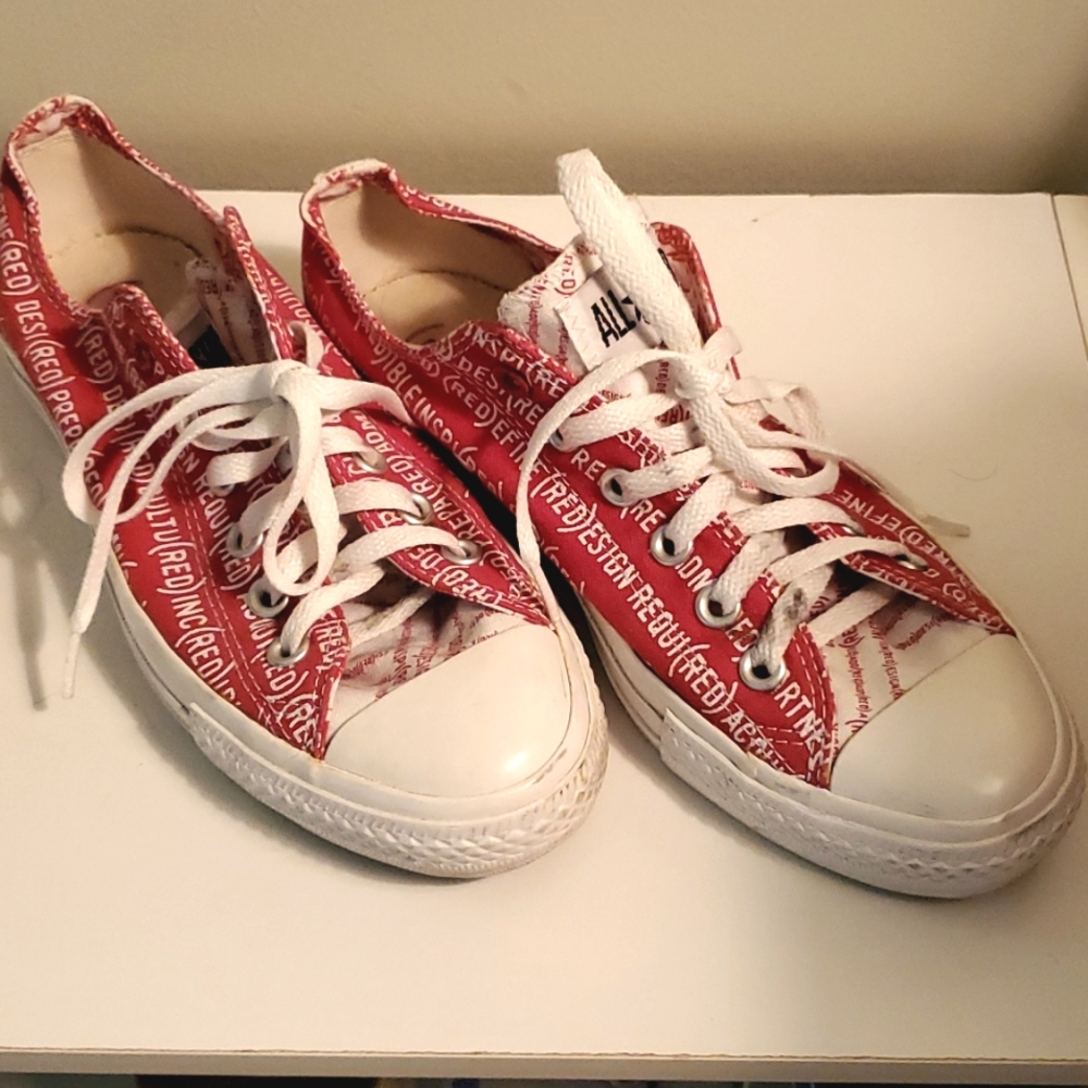 Vintage Converse Product Red low tops. Women's 8 Men's 6